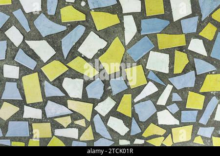 abstract square pixel mosaic on wall or floor texture and background Stock Photo