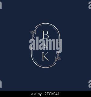 BK wedding initial logo letters in high quality professional design that will print well across any print media Stock Vector