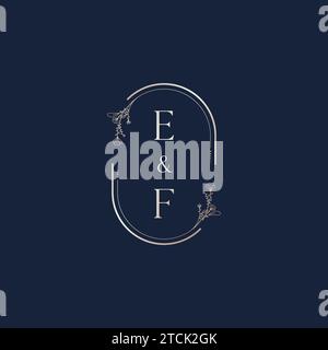 EF wedding initial logo letters in high quality professional design that will print well across any print media Stock Vector