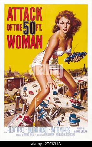 Attack of the 50 Foot Woman (Allied Artists, 1958). Vintage movie poster featuring Allison Hayes, William Hudson and Yvette Vickers. Stock Photo