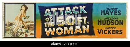 Attack of the 50 Foot Woman (Allied Artists, 1958). Banner. Sci-fi movie. Stock Photo