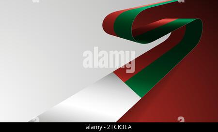 Realistic ribbon background with flag of Madagascar. An element of impact for the use you want to make of it. Stock Vector