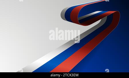 Realistic ribbon background with flag of Russia. An element of impact for the use you want to make of it. Stock Vector