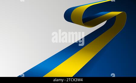 Realistic ribbon background with flag of Ukraine. An element of impact for the use you want to make of it. Stock Vector