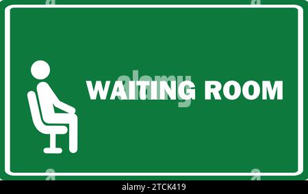 Waiting symbol| Waiting Area sign green color | Waiting room vector | Waiting room Stock Vector