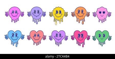Set of melting hearts in cartoon style Stock Vector Image & Art - Alamy