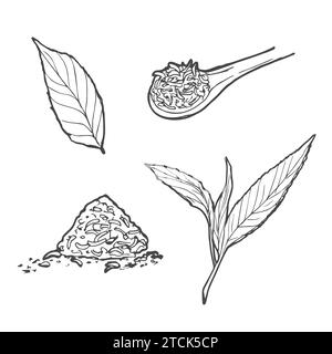 vector set of icons on a tea theme Stock Vector