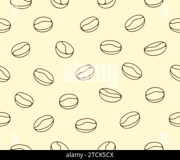 Coffee beans, plant and nature, seamless vector background and pattern. Food, hot drink, beverage, cafes, coffee house and coffee shop, vector design Stock Vector