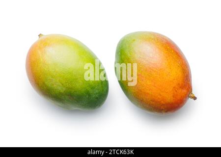 Ripe mango fruit isolated on the white background. Stock Photo