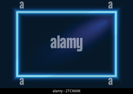 Neon frame sign in the shape of a circle, vector illustration Stock Vector
