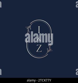 IZ wedding initial logo letters in high quality professional design that will print well across any print media Stock Vector