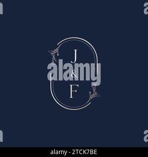 JF wedding initial logo letters in high quality professional design that will print well across any print media Stock Vector