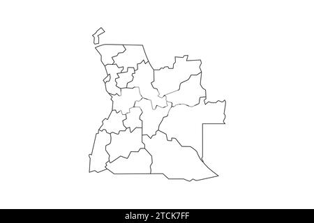 Vector Angola map outline with white background Stock Vector