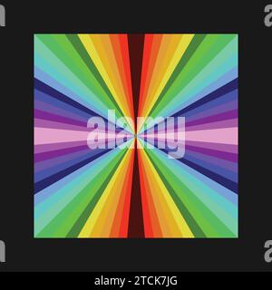 Colorful vector background with triangular stripes, rainbow colors in geometrical square shape Stock Vector