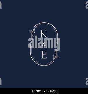 KE wedding initial logo letters in high quality professional design that will print well across any print media Stock Vector