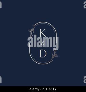 KD wedding initial logo letters in high quality professional design that will print well across any print media Stock Vector