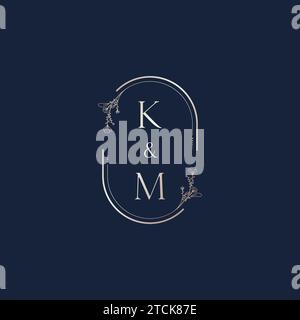 KM wedding initial logo letters in high quality professional design that will print well across any print media Stock Vector