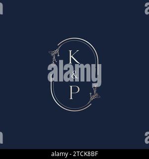 KP wedding initial logo letters in high quality professional design that will print well across any print media Stock Vector