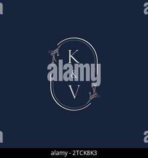 KV wedding initial logo letters in high quality professional design that will print well across any print media Stock Vector