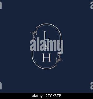 LH wedding initial logo letters in high quality professional design that will print well across any print media Stock Vector