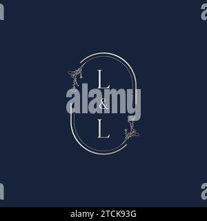 LL wedding initial logo letters in high quality professional design that will print well across any print media Stock Vector