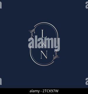 LN wedding initial logo letters in high quality professional design that will print well across any print media Stock Vector