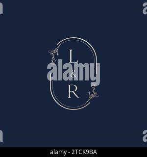 LR wedding initial logo letters in high quality professional design that will print well across any print media Stock Vector