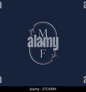 MF wedding initial logo letters in high quality professional design that will print well across any print media Stock Vector