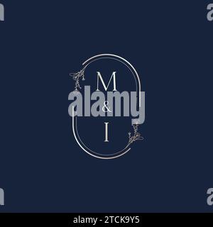 MI wedding initial logo letters in high quality professional design that will print well across any print media Stock Vector