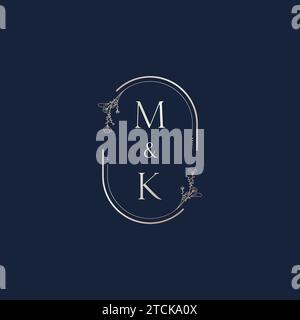 MK wedding initial logo letters in high quality professional design that will print well across any print media Stock Vector