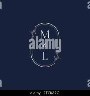 ML wedding initial logo letters in high quality professional design that will print well across any print media Stock Vector