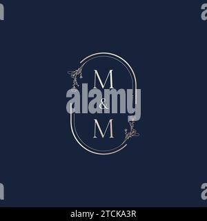 MM wedding initial logo letters in high quality professional design that will print well across any print media Stock Vector