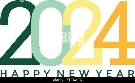 Happy new year 2024 greeting vector. Happy new year 2024 background vector image Stock Vector