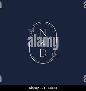 ND wedding initial logo letters in high quality professional design that will print well across any print media Stock Vector