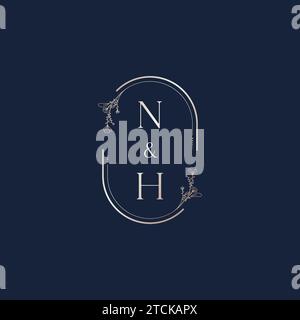 NH wedding initial logo letters in high quality professional design that will print well across any print media Stock Vector