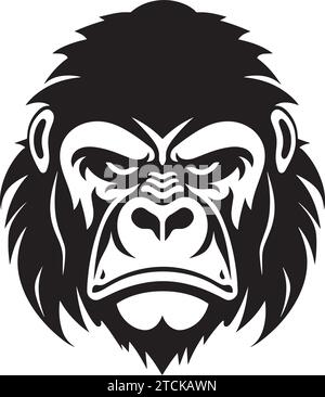 Gorilla head Vector illustration. Gorilla Vintage Logo Stock Vector