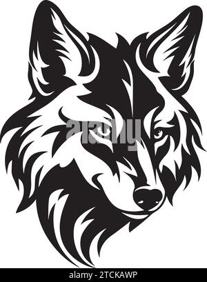 Fox head logo icon, fox face vector Illustration Stock Vector