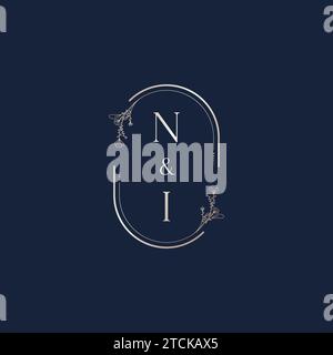 NI wedding initial logo letters in high quality professional design that will print well across any print media Stock Vector