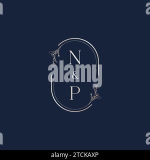 NP wedding initial logo letters in high quality professional design that will print well across any print media Stock Vector