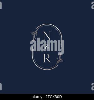 NR wedding initial logo letters in high quality professional design that will print well across any print media Stock Vector
