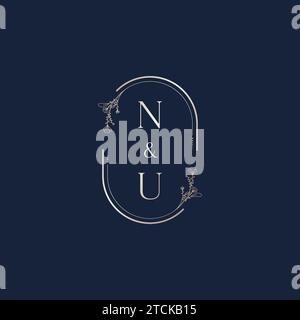 NU wedding initial logo letters in high quality professional design that will print well across any print media Stock Vector