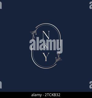 NY wedding initial logo letters in high quality professional design that will print well across any print media Stock Vector