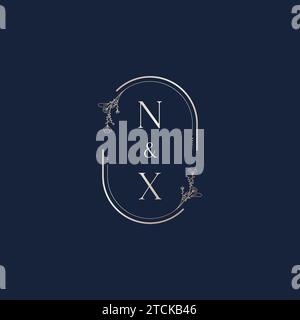 NX wedding initial logo letters in high quality professional design that will print well across any print media Stock Vector