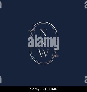 NW wedding initial logo letters in high quality professional design that will print well across any print media Stock Vector