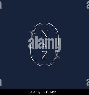 NZ wedding initial logo letters in high quality professional design that will print well across any print media Stock Vector