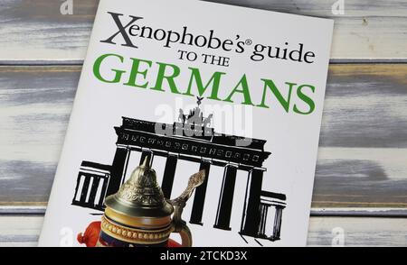 Viersen, Germany - May 9. 2023: Closeup of book cover Xenophobes guide to the Germans Stock Photo