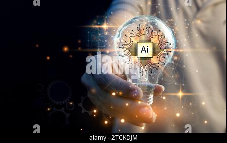 Concepts, development of artificial intelligence and self-learning of artificial intelligence Stock Photo
