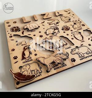 PUZZLE Digital multilayer layout files are specially prepared for the laser cut, CNC router machine and other cutting machines. Stock Vector