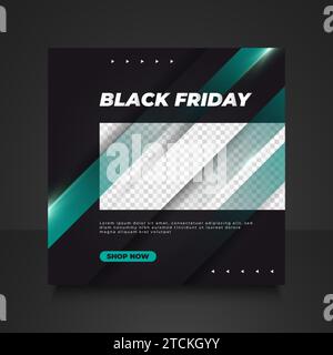 Black Friday sale banner with gradient in futuristic concept Stock Vector