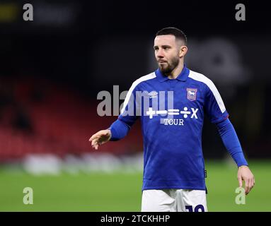 Watford, UK. 12th Dec, 2023. Conor Chaplin of Ipswich during the Sky Bet Championship match at Vicarage Road, Watford. Picture credit should read: David Klein/Sportimage Credit: Sportimage Ltd/Alamy Live News Stock Photo